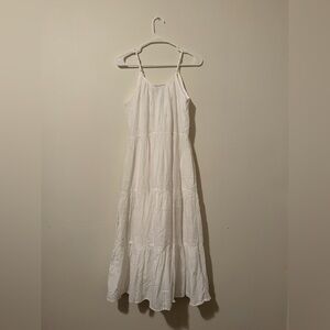 Universal Thread White Tiered Maxi Dress XS • Eyelet Boho Summer Sundress